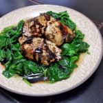 Balsamic Honey Chicken over Spinach