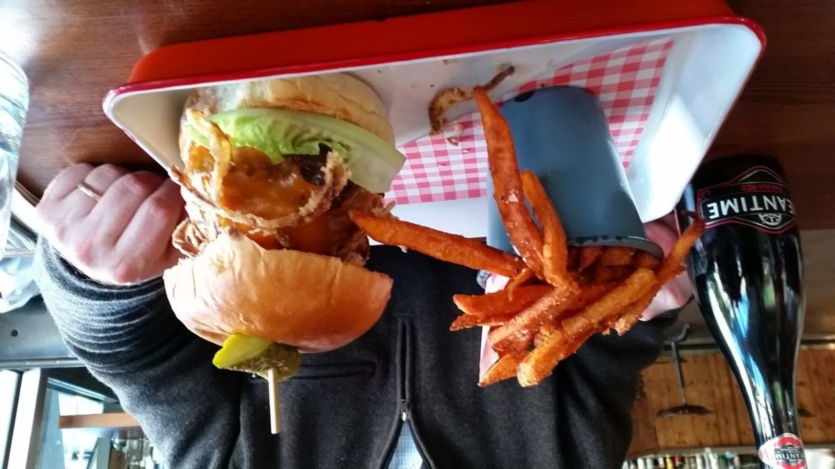 Goat Cheeseburger at Grid Iron in Cheltenham, England