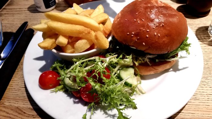 Burger and Chips at Exmouth after bodybuilding competition