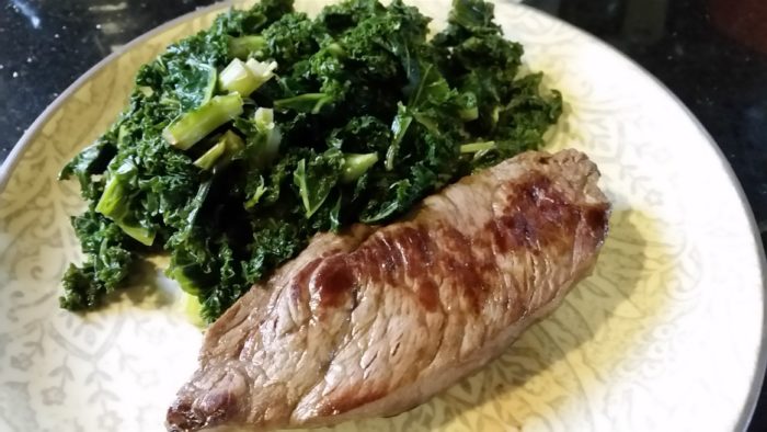 steak skillet kale
