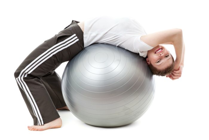 lady with pilates ball